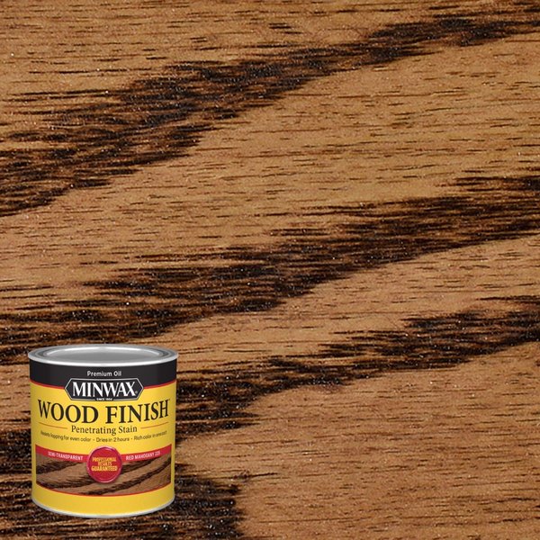 Minwax Wood Finish Semi-Transparent Red Mahogany Oil-Based Penetrating Wood Stain 0.5 pt 222504444